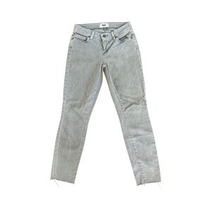 PAIGE Verdugo Ankle Skinny Jeans Women’s 25 Gray Distressed Raw Hem